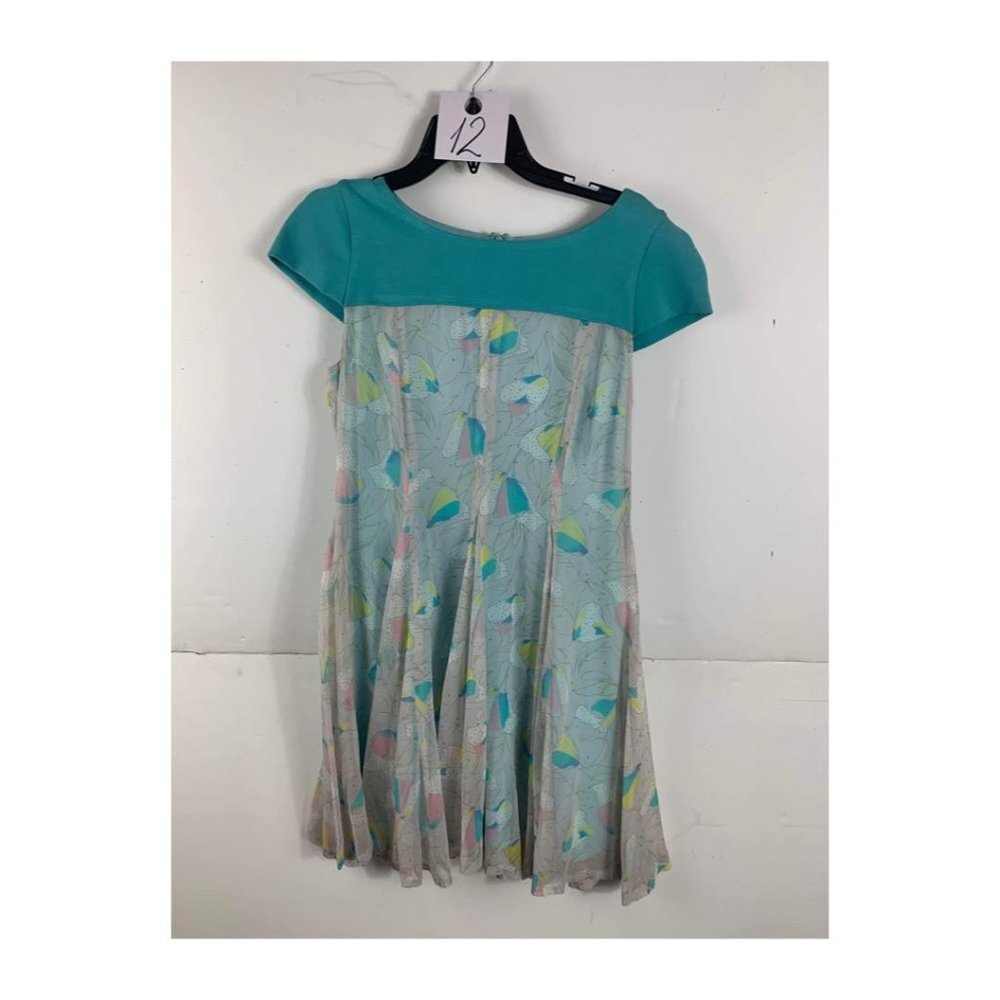 Anthropologie Eva Franco Mini Turquoise Summer Short Sleeve Dress